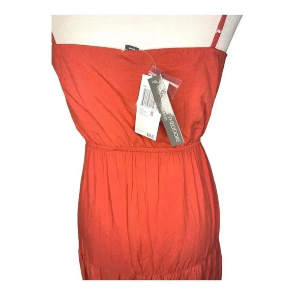 NEW Chelsea & Theodore Size XS Button Front Tiered Burnt Orange Maxi Dress NWT - Picture 4 of 4